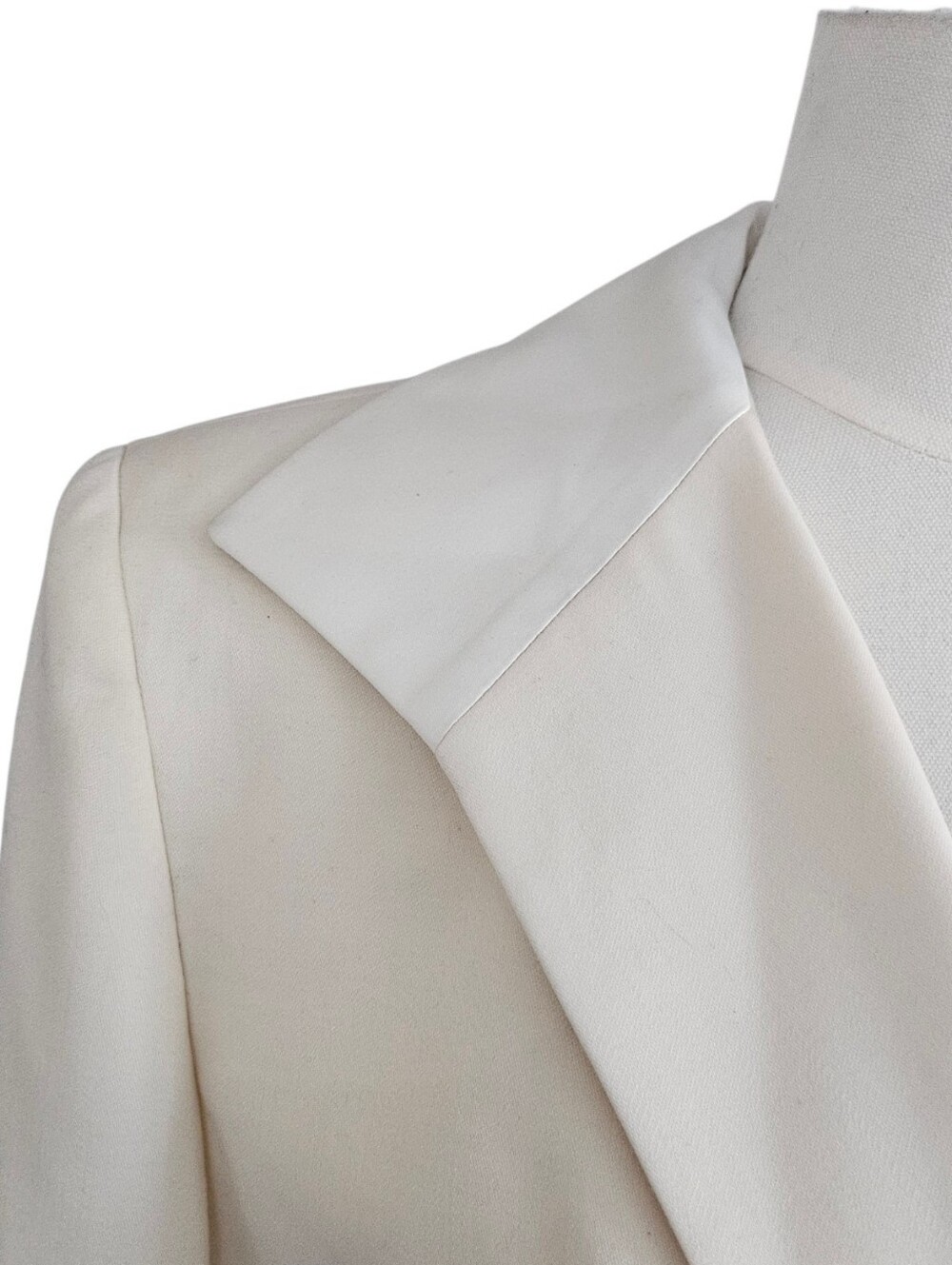 Christian Dior Ivory Double Breasted Blazer Silk Wool Vintage USA Size 10 - Picture 9 of 13